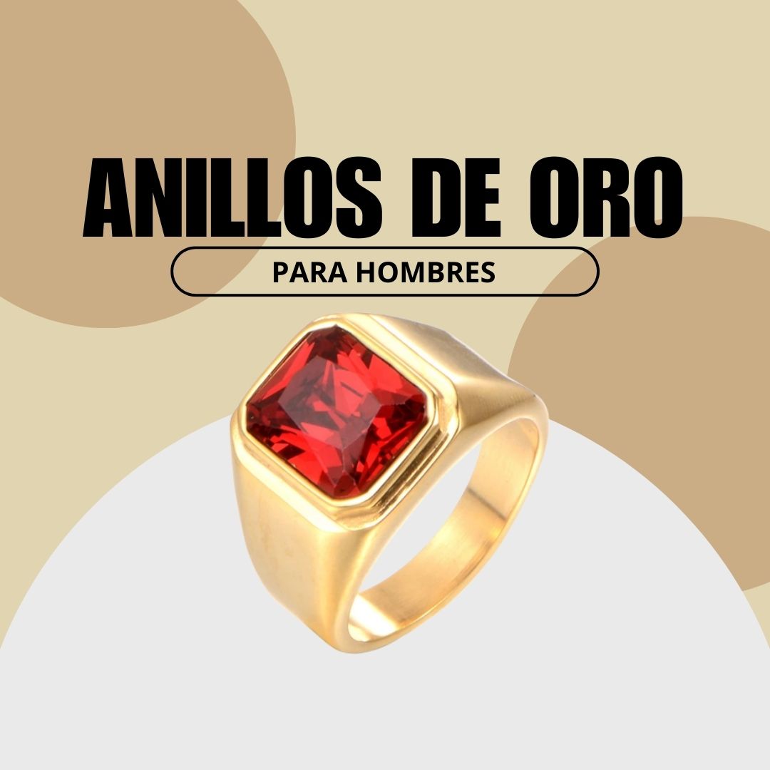 Anillos de Moda para Hombre, Aretes - Oro, Metales