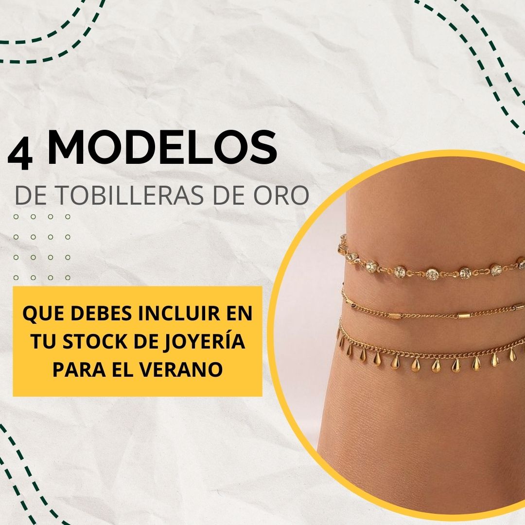 Tobilleras de oro 14k